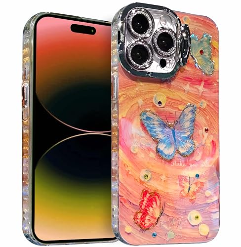 Coque iPhone 16 Pro Max brillante pour femme avec support vidéo