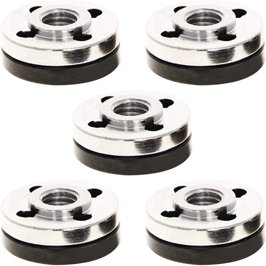 Utoolmart Angle Grinder Flange Nut, Replacement Electrical Fitting Part Inner Outer Lock Nuts for 6-100 5 pcs