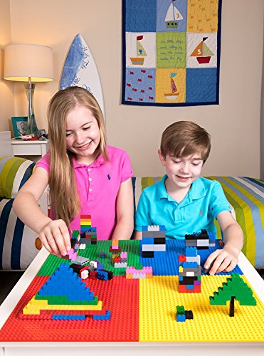 Strictly Briks Classic Briks 10X10 Inch Stackable Baseplates 4 Pack, 100% Compatible With All Major Large Brick Brands, Basic Colors #TOP4