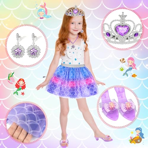 Beipegin Prinzessin Kleid Prinzessin Schuhe Mädchen Geldbörse Spielzeug Schmuck Prinzessinnen Zubehör Verkleidungskiste Weihnachten Geburtstags Geschenke für 3 4 5 6 7 Jährige Mädchen