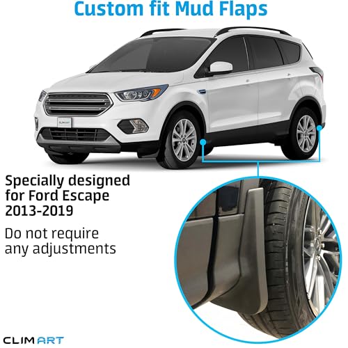 CLIM ART Custom Fit Mud Flaps Compatible with Escape 2013-2019, 4 pcs, Easy to Install, Road and Weather Resistant Thermoplastic, Car Accessories - MF1413026 by CLIM ART - Image 4