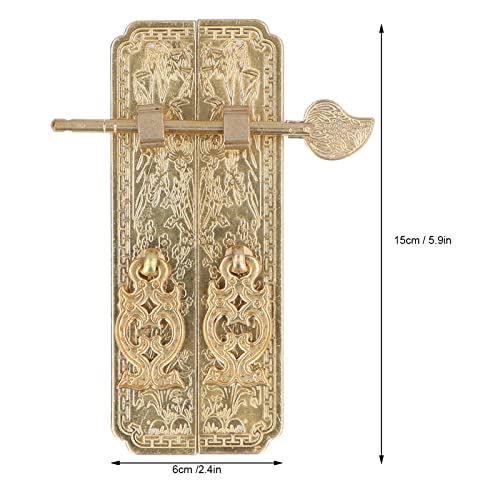 Placa de puxador de porta chinesa, elegante retrô instalação simples material latão maçanetas de arm