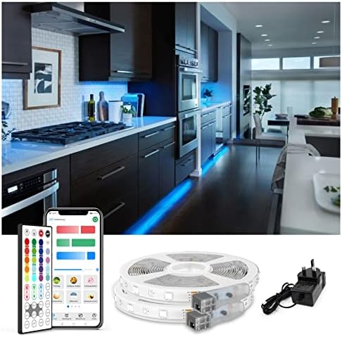 SIBI LED Strips Lights 10m, Smart RGB Colour Changing Music Sync Light Strip with Bluetooth APP Control and 44 Keys Remote, for Home, Kitchen, Bedroom, Party DIY Decoration