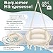 KESSER® Hängesessel mit Kissen - Chill Hängestuhl zum Aufhängen für Erwachsene & Kinder Hängematte bis 150 kg Hängesitz Aufhängung Indoor & Outdoor Wohn & Garten Terrasse, Beige