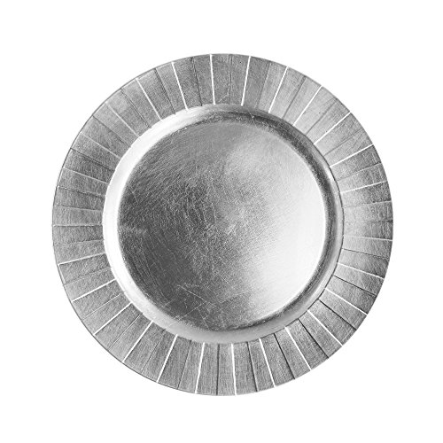 Plato decorativo Charger 13 in melamina plateada miniatura 1