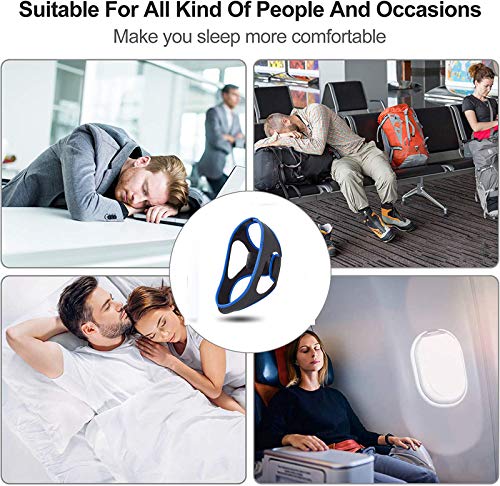 Anti-Snoring Chin Strap – Effective Stop Snoring Solution - Adjustable Breathable Stop Snoring Sleep Aid For Men And Women – Snore Reducing Device - One Size (Blue) #TOP4