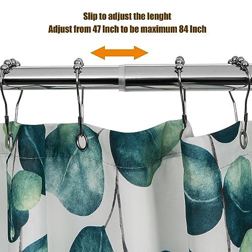 Image of Artiwell Heavy Duty Shower Rod, Adjustable Shower Curtain Rod, Expandable 47-84 Inch, Permanent Mount Shower Rod, Never Rust Stainless Steel For Window Curtain and Closet, Chrome Plated