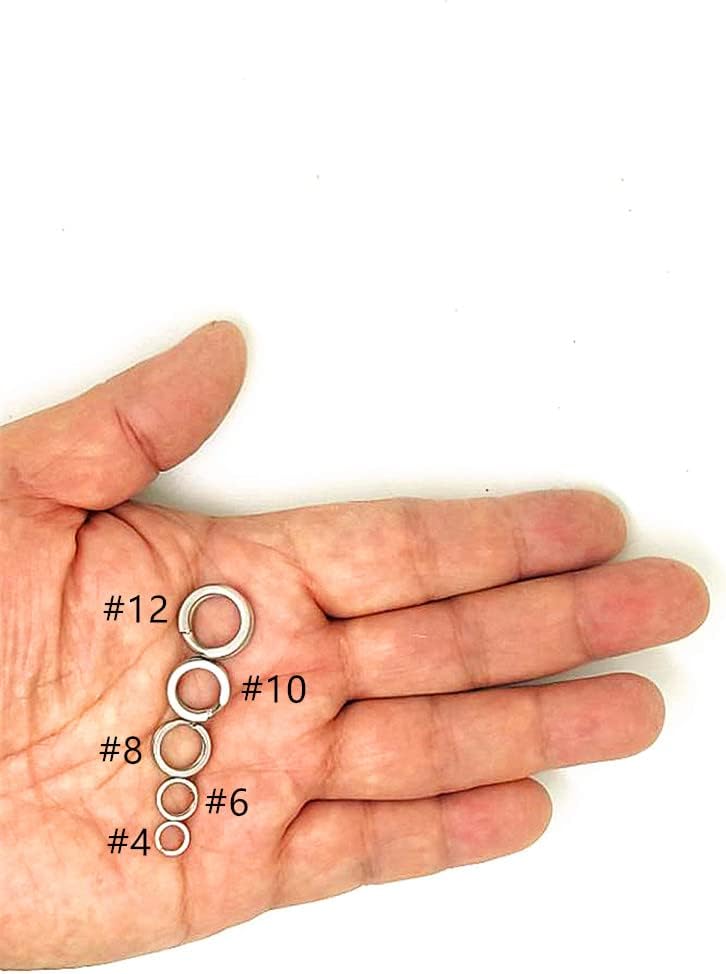 Toasis Stainless Steel Split Ring Fishing Lure Bracelet Pack of 210pcs 5 Sizes