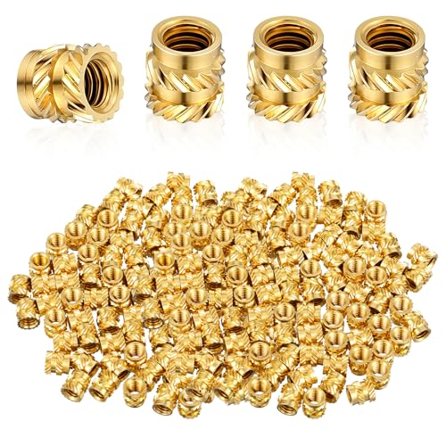 Image of 100 Pcs M4 Threaded Insert, M4 Heat Set Inserts, M4xD6xL6 Threaded Inserts for 3D Printing Components and Plastic Parts, Brass Metric Knurled Nuts