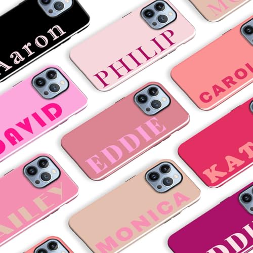 Custom Name Phone Case for iPhone 17 Air 16 16e 15 14 13 12 11 Pro Max X Xs XR 7 8 SE Plus Personalized Dual-Layer Protective Full-Wrap Glossy Premium Colorful Print Text On Cover