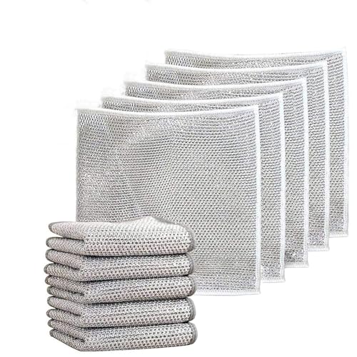 2024 New Non Scratch Wire Dishcloth, cleaning cloth,Soft Wire Dishwashing Rags Safe for Non-Stick Cookware, Scrubs & Cleans for Dishes, Sinks,Stove Tops, Easy Rinsing, Durable