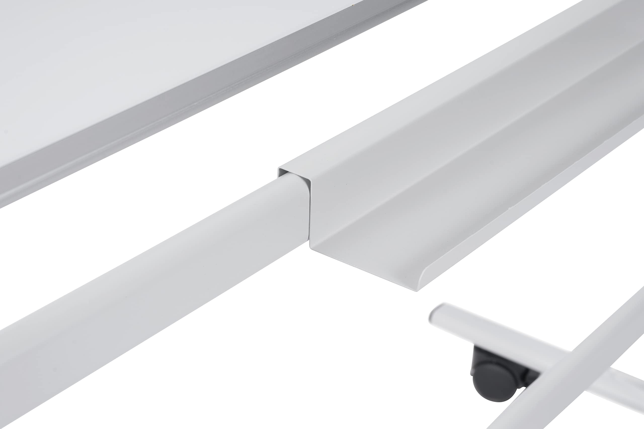 Bi-Office Pizarra Blanca Móvil,105x75cm, superficie doble cara de acero lacado, estructura de acero