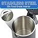 Elite Gourmet Dual Voltage 120-230V, Travel Double Wall Insulated Cool-Touch, 0.6L Electric Kettle Stainless Steel Interior, Hinged-Locking Lid, Auto Shut-Off, Boil Dry Protection, Black