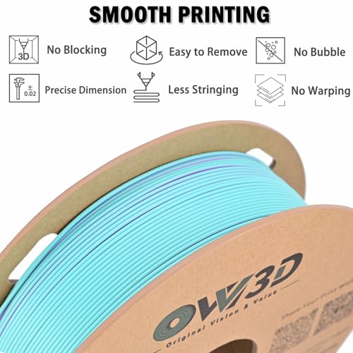 Image of OVV3D PLA Filament 1.75mm, Matte Macaron PLA 3D Printer Filament,Dual Color PLA Sky Blue and Purple, + /-0.02mm 1kg