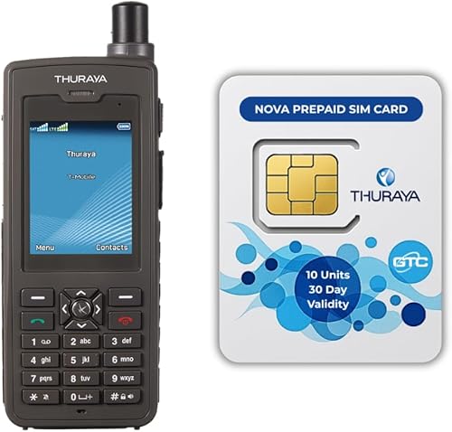 OSAT Thuraya XT-PRO - Teléfono satélite dual + SIM prepago NOVA de 10 unidades | Validez de 30 días resistente | Impermeable | GPS | Batería de