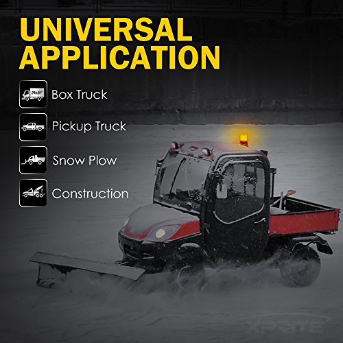 image for Xprite Amber/Yellow 12 LEDs Rotating Beacon Strobe Light w/Magnetic Mo