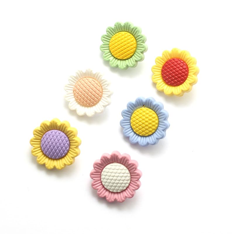 Boutons de couture tournesol en plastique pour personnaliser les gilets d'enfants