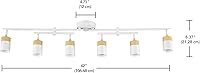 Vista 9 de Globe Electric 64000055 - Iluminación de riel de 6 luces de 42", barra central doble giratoria, color blanco mate, acentos en tono madera, luz