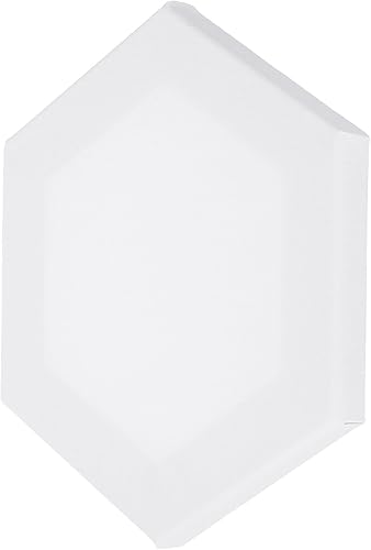 Miniatura 8 de PATIKIL Lienzos de pintura para pintura, paquete de 2 paneles de lienzo de arte en blanco con marco de madera hexagonal de 8 x 7 pulgadas, para
