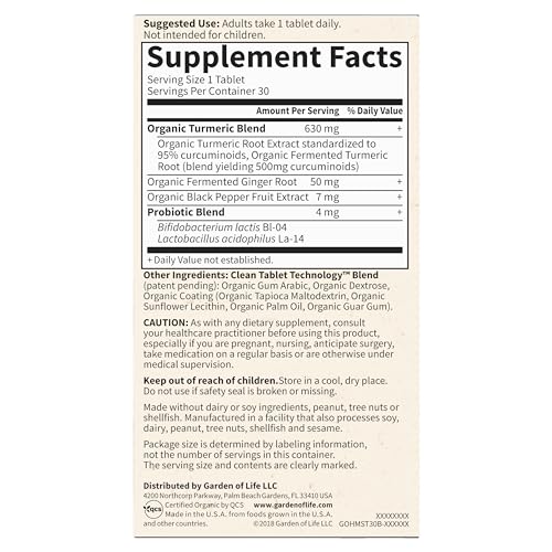 Garden of Life Organics Maximum Strength Turmeric Joints & Mobility Support - image 8