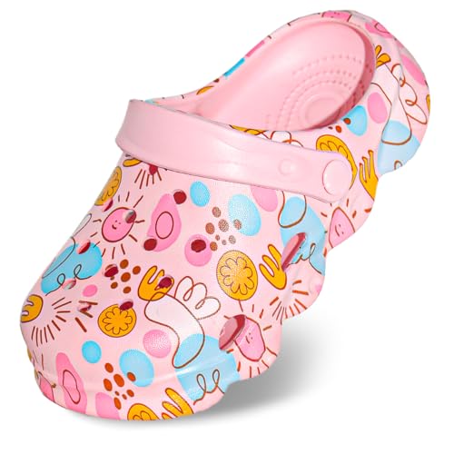 Image of Toddler Clogs for Girls Lightweight Kid Garden Clogs Breathable Slip-on Slides Sandals Slippers Children's Beach Water Shoes (taiy Fen, 28)