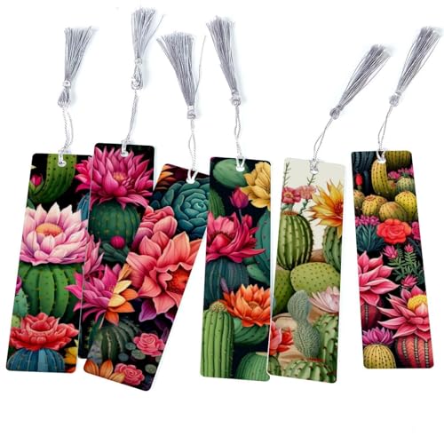 Marque-page cactus compagnon de lecture lot de 6 pour le voyage