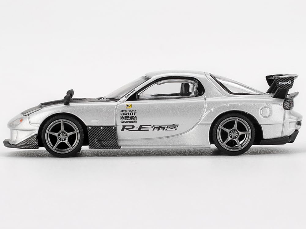MINI GT RX-7 RE-Amemiya Silver Metallic with Matt Black Hood