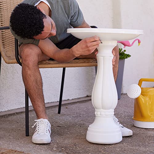Bloem Promo Bird Bath With Pedestal, 25" X 17", White (270-10) #TOP5