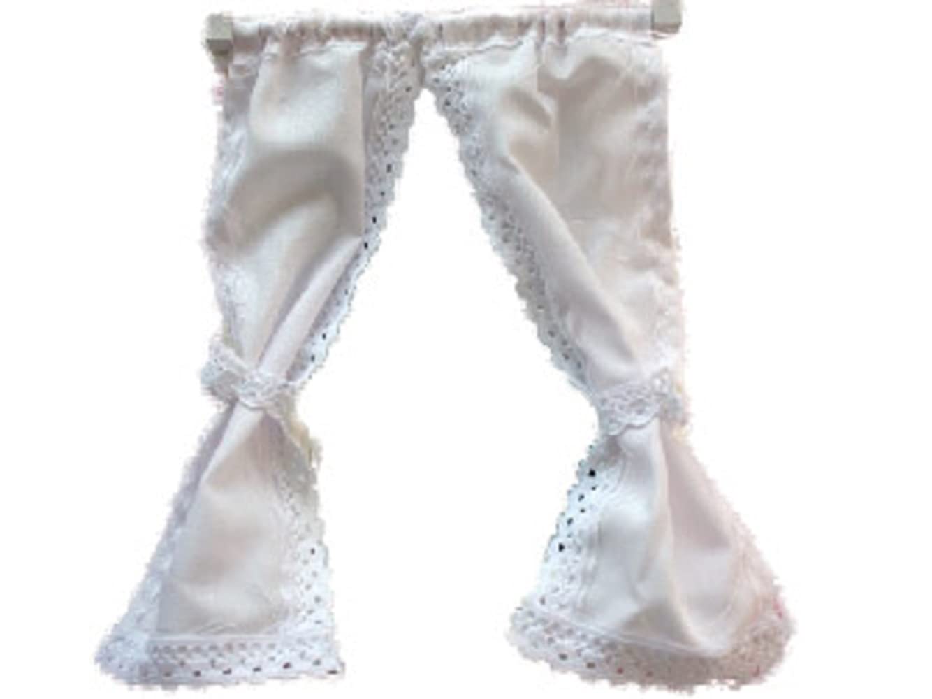 Melody Jane Casa De Muñecas Blanco Cortinas De Cocina & Cenefa En Riel