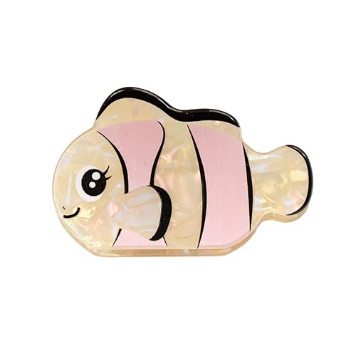 Miniatura 7 de Pinza para el pelo de pez payaso, pinza de PVC para mujer, accesorios para el cabello de mujer, paquete de 2, rosa