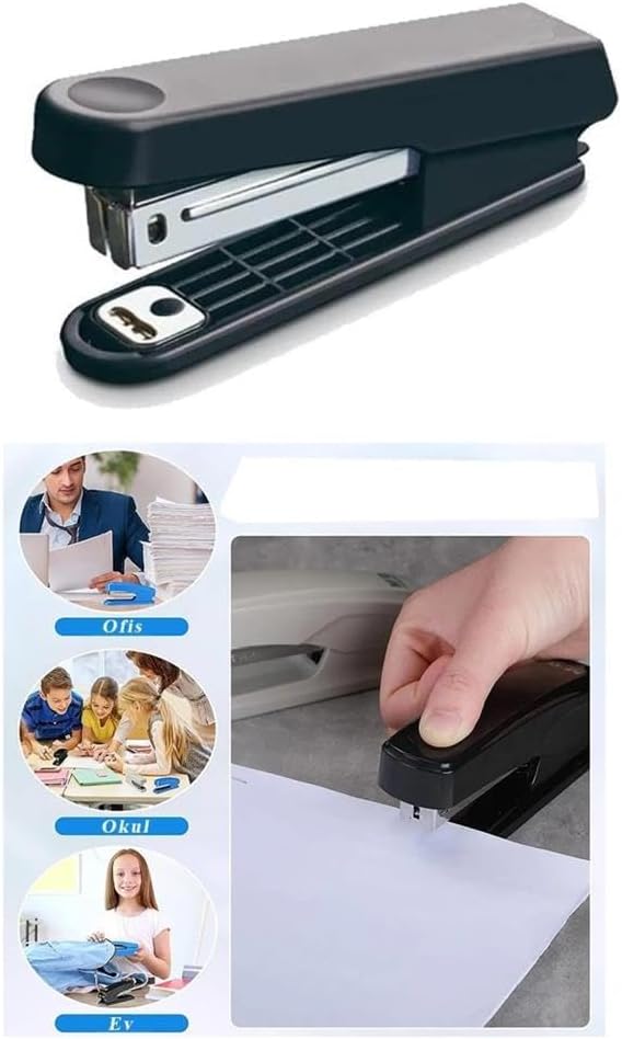 Artlantis Masa Üstü Ofis Paketi 9 Parça Metal Evrak Rafı Metal Kalemlik Zımba Makinesi Teli Delegeç Çöp Kovası Küp Notluk - Görsel 4