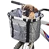 Hamiledyi-Dog-Bike-Basket-Carrier-Folding-Soft-Sided-Bycicle-Carrier-Detachable-Front-Basket-Small-Medium-Cat-Dog-Cycling-Carrier-15-lbs-Easy-Install-Quick-Released Multifunctional Bike Basket for Dogs
