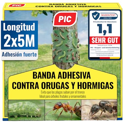 PIC   Pegamento Protector de Árbol con Cinta de Fijación, Trampa de Cola para Orugas, Insectos y Otras Plagas   10 Metros para Unos 22 árboles