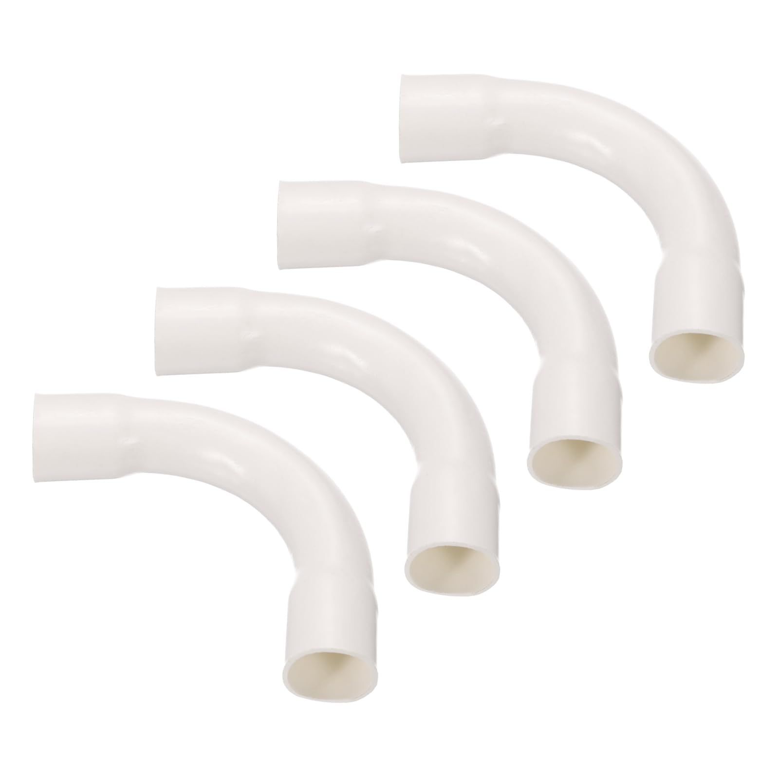 sourcing map PVC Conduit Coupler Elbow Fittings 20mm White Change Direction for Hose Electrical Conduit Pack of 4