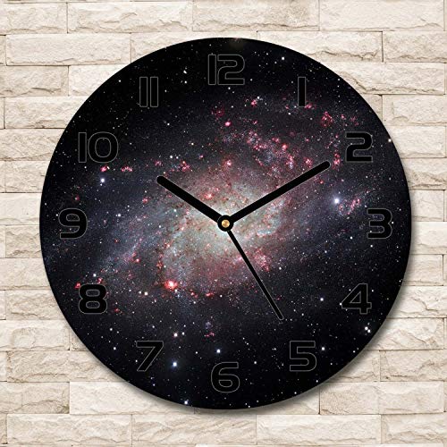 Horloge en verre salon design Tulup 30cm décor nébuleuse moderne - 3