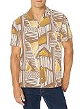 BOSS Men's Shirt_Obsolete, White/Brown/Yellow Lines, XX-Large