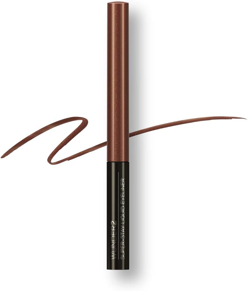 Wunder2 SUPER-STAY LIQUID LINER Makeup Waterproof Liquid Eyeliner Pen Long Lasting Smudge Proof, Color Glazed Chocolate