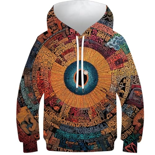 Sweat à capuche 3D Mandala pour ado 12-14 ans en coupe stretch confort
