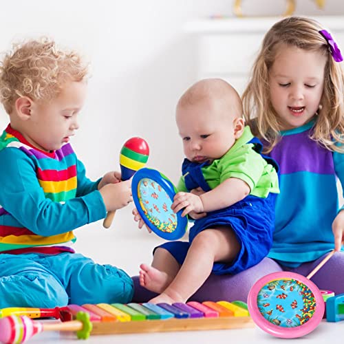 image for Deekin 2 Pcs Ocean Drum Wave Bead Ocean Sound Drum Gentle Sea Sound Mu