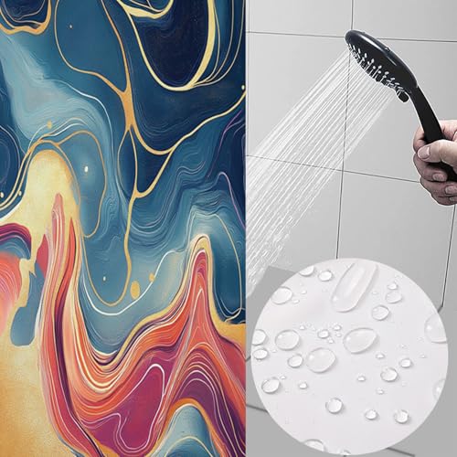 Rideau de douche marbre abstrait de haute qualité étanche 180x200 cm - 4