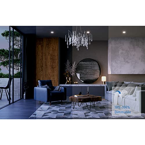 Jolux 5/6 Inch Led Can Lights Adjustable Recessed Retrofit Downlight,Etl Damp Rated Replacement Conversion Kit, 12W=60W,2700K Soft White, 800Lm, Dimmable, Slope Trim, E26 Base,Easy Installation,4-Pack #TOP5