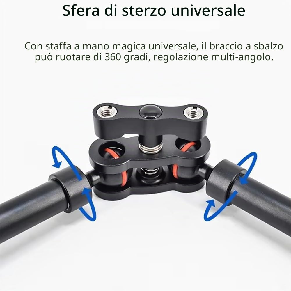 NEWFUN Magic Arm, Braccio Magico, Treppiede da Tavolo Regolabile con Treppiede da Tavolo con Staffa a Braccio Articolato per Fotocamera con Adattatore a Vite da 1/4"a 3/8"