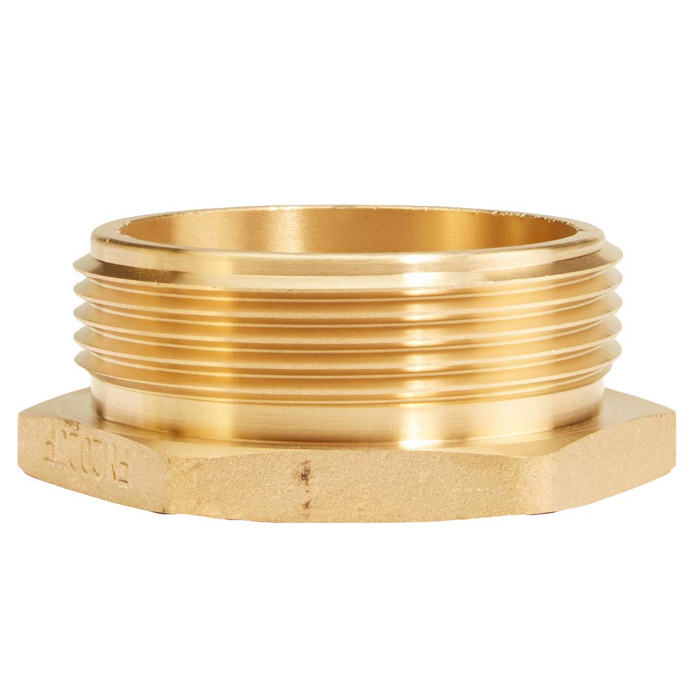 FireHoseDirect Brass 2 inch Female NPT to 2 1/2 inch Male NH Fire Hose Adapter
