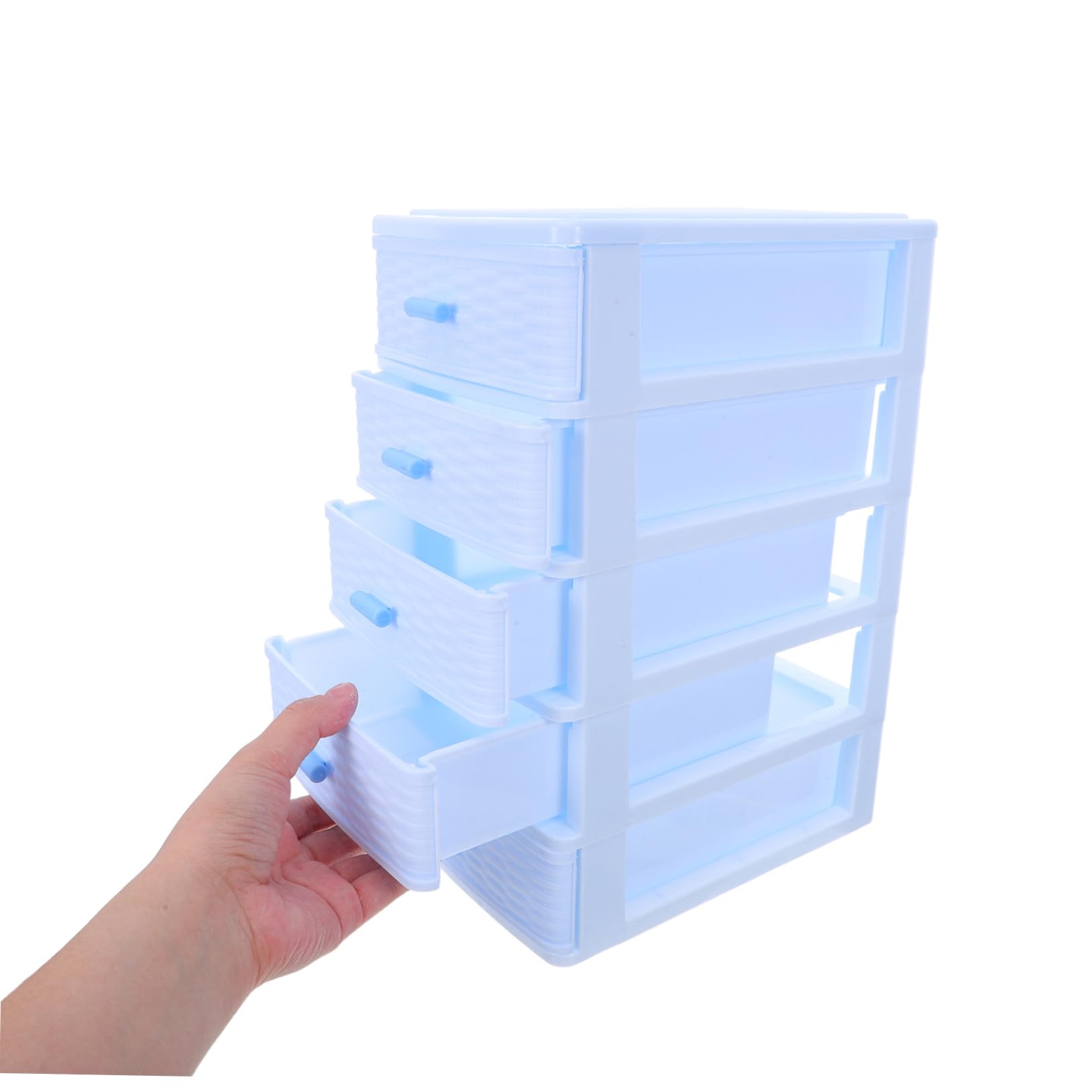 BESPORTBLE Organizer per Cassetti da Scrivania in Plastica Blu, Mobiletto Portaoggetti a 5 Ripiani, Scatola per Cosmetici e Accessori, Soluzione Salvaspazio per Ufficio, Casa e Laboratorio