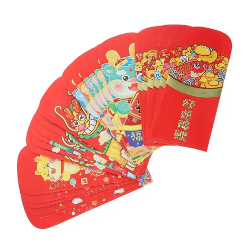 FUNOMOCYA 24個春節用 ニーズ エンベロープ 龍年デ 入り 厚手