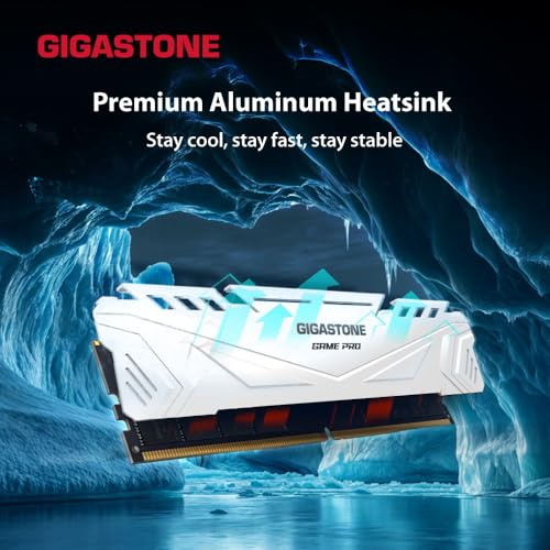 【DDR5 RAM】 GIGASTONE Game PRO 32GB Kit (2x16GB) DDR5 5600MHz PC5-44800 CL 40-40-40-76 Intel XMP 3.0 AMD Expo 1.2V UDIMM 288 Pin Unbuffered Non ECC High Performance Gaming Desktop Memory – White - Image 2