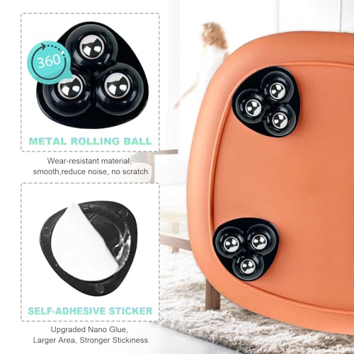 Image of Self Adhesive Appliance Sliders 8 Pack Kitchen & Furniture Rollers | Move Small Appliances Easily 360 Glide No Tools Peel Stick 12lbs Per Wheel