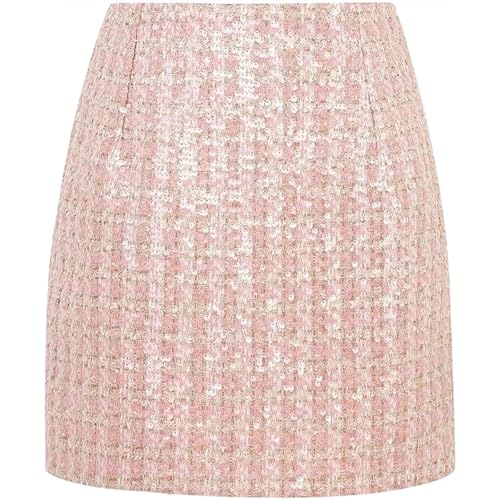 Falda de lentejuelas tipo lápiz y corta, el complemento ideal para ropa festiva