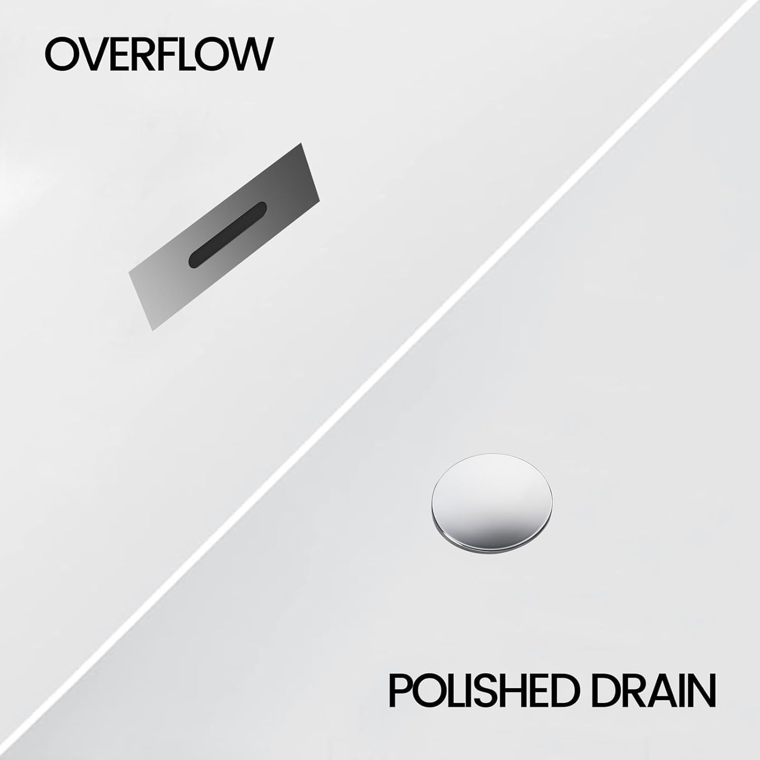 59 Inch Acrylic Freestanding Bathtub, Acrylic Soaking Bathtub with Matte Drain and Overflow, Modern Square Tub, cUPC Certified, Deep Ergonomic Design, Double-Walled Insulation, Easy Installation - Image 6