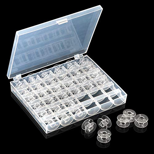 TaoTazon 36 Pcs Bobbin Case, Plastic Bobbin Holder Sewing Machine Bobbins with Case and Measuring Tape, Bobbins Organizer Storage Spools Box for Brother Singer Babylock Janome Kenmore - Thumbnail 4